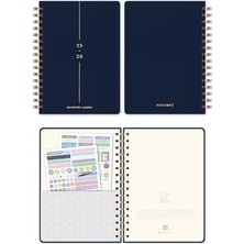 MiraLive 2025-2026 A5 Spiralli 16 Aylık Akademik Ajanda - Lacivert