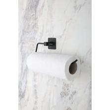 Asseds Store Banyo Yapışkanlı Siyah Kare Açık Solo Havluluk Havlu Askısı