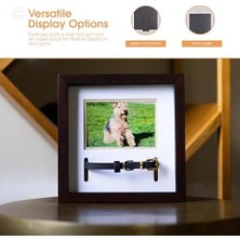 MiraLive Pet Yaka Hatıra Çerçevesi, Evcil Hayvan Anıtı Resim Çerçevesi, Evcil Hayvan Sahibi Ev Dekoru, Kedi Veya Köpek Hatırası, 3 "x 4.5" Fotoğraf Ekleme, Duvara Montaj ve Masa Üstü Çerçeve, Espresso