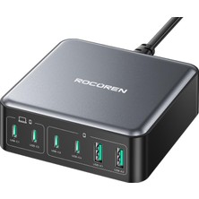 Asseds Store 200W Gan 6 Portlu Şarj Cihazı 4*type-C 2*usb-A Uyumlu Şarj Istasyonu