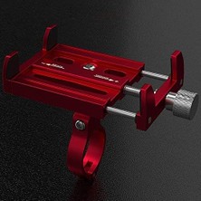 Asseds Store Mobile KR01 Bisiklet Motorsiklet Gidon Telefon Tutucu,metal Vidalı Kırmızı