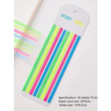 Asseds Store Şeffaf Renkli Yapışkan Not Kağıdı Etiketi Sticky Notes Uzun Şeritler (Renk 3)