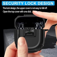 Asseds Store Kulaklık Kılıfı, Taşınabilir Çizilmeye ve Darbeye Dayanıklı Kablosuz Kulaklık Kılıfı, Güvenlik Kilidi Düğmeli Tasarım, Kanca Bağlantılı Koruyucu Kılıf (Siyah)