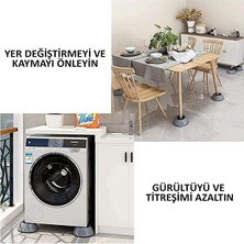 Asseds Store Çamaşır Makinesi Titreşim Önleyici Kauçuk Ayak Pedleri Çamaşır Makinesi Stoper 4'lü Set Gürültü Engelleyici ve Kaymaz