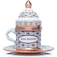Eriza Kişiselleştirilebilir Geometrik Desen Bakır Kahve Fincanı Isim & Logo Işlemeli