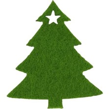 Asseds Store Keçe Mini Yeşil Çam Ağacı 7 cm Süsleme 5 Adet