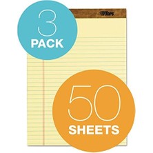 MiraLive Tops The Legal Pad Yazma Pedleri, 20,8 cm x 25,08 cm x 25,08 Cm, Kanarya Kağıdı, Yasal Kural, 50 Yaprak, 3'lü Paket (75327)