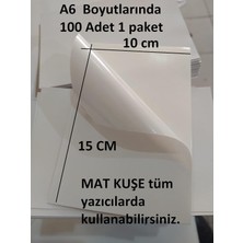 Asseds Store A6 Etiket Tüm Yazıcılar Için 100 Adet Mat Kuşe Yapışkanlı Etiket -10X15 cm -A6 Boş -Paketleme