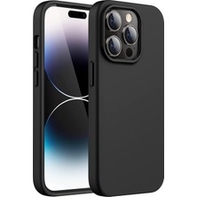 Asseds Store 14 Pro Max ile Uyumlu Içi Kadife Dışı Mat Yapıya Sahip Koruma Sağlayan Lansman Silikon Kılıf (Siyah)