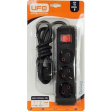 Asseds Store 3lü Akım Korumalı Priz 1,5 Metre Kablolu Grup Priz, Max 3500W Aşırı Yük Koruması 3lü Uzatma Kablosu Çoklu Priz (Siyah)