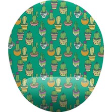 Asseds Store Kaktüs Yeşil Zemin Bilek Destekli Mouse Pad