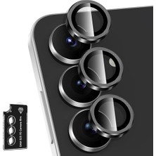 Asseds Store Galaxy S25 Fe Için Kolay Kurulum Aparatlı Kamera Lens Koruyucu 9h Temperli Cam Hd Görüntü Darbelere Karşı S25 Fe Koruyucu Alüminyum Alaşım Çerçeve S25 Fe Kamera Koruma (Siyah)