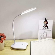 Asseds Store USB Şarj Olabilen 360 Derece Oynar Başlıklı Beyaz Işıklı Dokunmatik Dimmerli LED Aydınlatmal