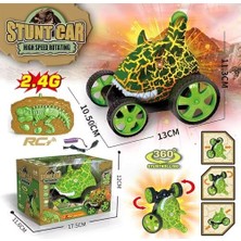 Asseds Store Uzaktan Kumandalı Dinozor Araba 360° Hareketli, Pilli,ışıklı, Atan Full Fonksiyon, Ön Tekerlekleri Akrobat Dönebilen Araba (Yeşil)