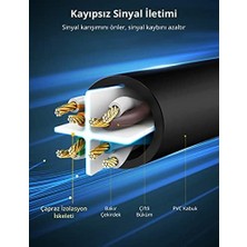 Asseds Store Cat6 Saf Bakır Metal Konnektör Ethernet Kablosu Siyah 2 Metre