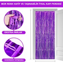 Ttt Ekstra Metalize Saçaklı Arka Fon Perde Mor
