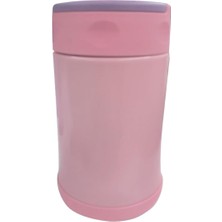 Asseds Store Çelik Içli Termos 500 ml Çelik Kaşık Ile Pembe-Mor