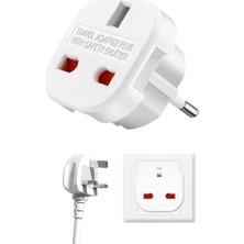 Asseds Store Hadron Ingiltere’den Ab’ye Seyahat Adaptörü, Uk G Tip 3 Pin’den Avrupa E/f Tipi 2 Pin Priz Dönüştürücü, Güvenlik Kilitli, 240V 10A, 16A, Fransa, Almanya, Hollanda, Polonya, Isveç Uyumlu