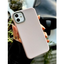 Asseds Store 11 Uyumlu Estetik Dokulu Deri Görünümlü Esnek Silikon Kılıf - Pembe