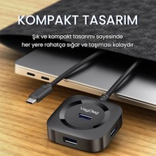 Asseds Store 4 Portlu Type-C To USB 3.0 Çoklayıcı Hub
