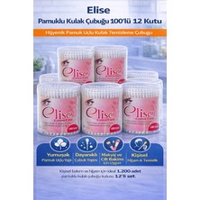 Bezos Elise Pamuklu Kulak Çubuğu 100'LÜ 12 Kutu Toplam 1200 Adet Pamuk Uçlu Kulak Temizleme Çubuğu Seti