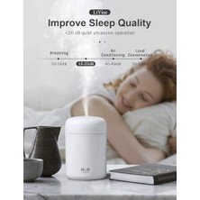 Ecovibe Hava Nemlendirici - Gece Lambası, Ultra Sessiz, Taşınabilir, Yedek Filtreli, 350ML, Otomatik Kapanmalı, 2 Sis Modu, Masaüstü ve Araba Için Soğuk Buhar Difüzör, Evınto
