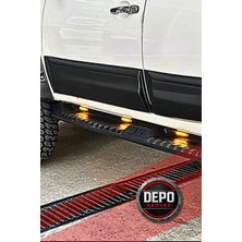 Depo Garage Mitsibushi L200 2007-2014 Tam Uyumlu Lazer Kesim Çelik Işıklı Basamak L200 Yan Basamak