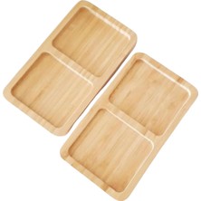 Asseds Store Bambu 2 Bölmeli Yağdanlık ve Sosluk Altlığı - Şık Tasarımlı Doğal Ahşap Stand, Mutfak Tezgahı Için Düzenleyici ve Çok Amaçlı Kullanım