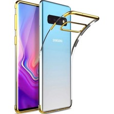 MiraLive Galaxy S10 ile Uyumlu Darbeye Karşı Dayanıklı Lazer Kesim Silikon Tpu Kılıf (Altın Rengi, Galaxy S10)