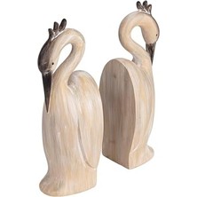 Asseds Store Co-Op Reçine Balıkçıl Kitap Ayrığı, Krem, 2'li Set