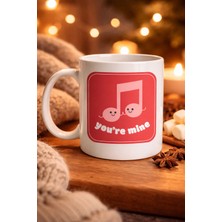 Youday Accessories You’re Mine Tasarımlı Porselen Kupa Model 20 – Sevgi Dolu Müzik Notalı Özel Tasarım Kupa