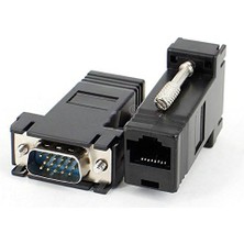 Asseds Store 5059 RJ45 VGA Ekleme Ek 30 Metre Uzatıcı Cat5/6 Monitör Extender (2 Adet)