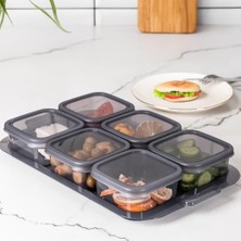 Asseds Store 2043 Tepsili Kahvaltılık Kapaklı Kahvaltılık 6 Bölmeli Sızdırmaz Kapaklı Bölmeli Füme