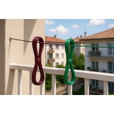 Asseds Store 2'li Çelik Çamaşır Ipi – Pvc Kaplamalı Dayanıklı Askı Teli, 10 Metre – Dış Mekan ve Balkon Kullanımına Uygun (Asorti)