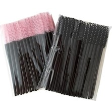 Asseds Store Hannah Kaş/kirpik Lifting Kalıcı Makyaj Uygulama Fırçaları Pembe/siyah Renklerde 100 Adet