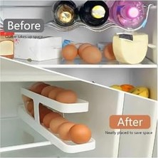 Asseds Store 2 Katlı Otomatik Buzdolabı Yumurta Standı Yumurtalık Rafı Saklama Kabı Buzdolabı Organizer