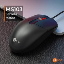 MiraLive MS103 USB Kablolu 1000DPI 3 Tuşlu Pc, Mac, Dizüstü Bilgisayar ile Uyumlu Optik Mouse Siyah