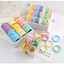 Asseds Store 100 Adet Lastikli Havlu Toka Saç Tokası Orta Büyük Boy Esnek (Beyaz-Pembe-Sarı-Kahve-Mor)