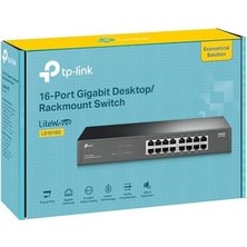 Asseds Store LS1016G; 16-Port Gigabit Portlu, Metal Kasalı, Qos Özellikli, Kurulum Gerektirmeyen Tak ve Çalıştır Özellikli Switch