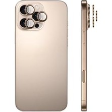 Asseds Store Safeus Safir Temperli Kamera Lens Koruyucu, 16 Pro Max ve 16 Pro ile Uyumlu (Çöl Titanyum)
