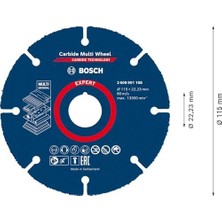 Asseds Store Professional 1x Expert Carbide Multi Wheel Kesici Diskler (Sert Ahşap, Çivili Ahşap, Plastik, Alçıpan Panel, Ø 115 Mm, Aksesuar Küçük Avuç Taşlama Makinesi)