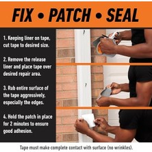 Asseds Store Gorilla Suya Dayanıklı Yama ve Sızdırmazlık Bandı, Beyaz Bant, 10 cm x 25,2 cm (2’li Paket) - Sızıntılar ve Onarımlar Için Kalıcı Hava Koşullarına Dayanıklı Sızdırmazlık