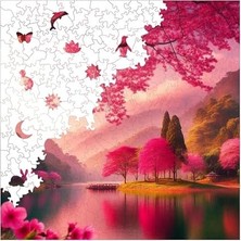 Asseds Store - Ahşap Puzzle Yetişkinler Için - Sakura Huzuru Benzersiz Parçalı Puzzle - 353 Parça Ahşap Yapboz - Yapıştırıcı Folyo Dahil - Dekoratif Ahşap Puzzle - 29X29 cm - S1-25