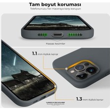 Asseds Store 14 Pro Max Uyumlu Özel Ipeksi Dokunuş Hissi Veren Içi Yumuşak Kadife Lansman Silikon Kılıf Kapak (Taş)