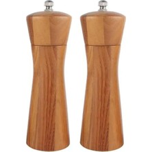Asseds Store Akasya Komple Ahşap Gövdeli Tuz Karabiber Değirmeni Baharat Öğütücüsü 16 cm - 2 Adet - 395