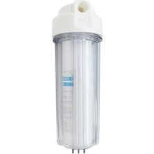 Ecovibe Sediment Filtre Housing Seti | 10” Şeffaf Kap + 5 Mikron Pp Filtre + Anahtar + Pirinç Bağlantı + Teflon Bant| Şebeke Suyu Ön Filtreleme (1)