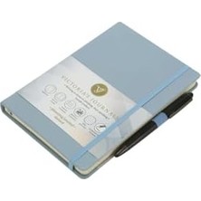 Asseds Store Sert Kapaklı Lastikli Tarihsiz Kalın Yapraklı Noktalı Defter 14X20 cm Pastel Mavi