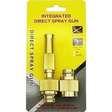 Asseds Store Çift Fonksiyonlu Bahçe Hortumu Başlığı, Sarı ve Alüminyum, Direkt Sprey Tabancası, Ayarlanabilir Su Fıskiyesi