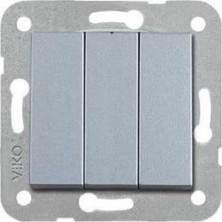 Asseds Store Gümüş Üçlü Anahtar Mekanizma+Düğme Kapak