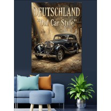 Artmeg Deutschland Old Car Style Klasik Dekoratif Kanvas - Mdf Ahşap Tablo